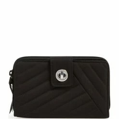 Best deal 𧨠Vera Bradley Recycled Cotton RFID Turnlock Wallet Black π
