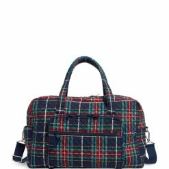 Best Pirce 😍 Vera Bradley Tartan Plaid Print Weekender Travel Bag 🥰