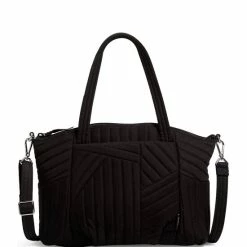 Cheapest π₯° Vera Bradley Recycled Cotton Pleated Multi-Strap Satchel Bag Black π