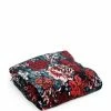 Best Pirce 👏 Vera Bradley Floral Plush Throw Blanket Cabbage Rose Cabernet ✔️