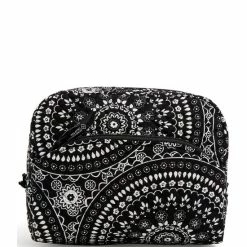 Outlet π Vera Bradley Bandana Print Large Cosmetic Case Black Bandana Medallion β