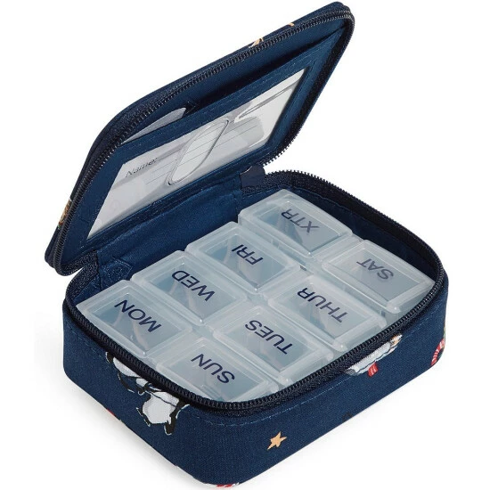 Deals 😉 Vera Bradley Iconic Snow Globe Print Travel Pill Case Snow Globe Motifs 🌟