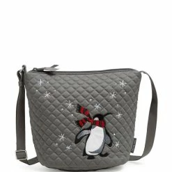 Wholesale 😉 Vera Bradley Embroidered Penguin Bucket Crossbody Bag Penguin Pair 🛒