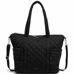 Promo 🎁 Vera Bradley Large Quilted Multi Strap Tote Bag Black 😉