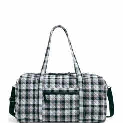 Brand new π₯° Vera Bradley Large Travel Recycled Cotton Quilted Plaid Duffle Bag Kingbird Plaid π₯