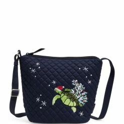 Cheap 😉 Vera Bradley Embroidered Turtle Bucket Crossbody Bag Santa Turtle 🤩