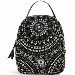 Best Sale 🥰 Vera Bradley Bandana Print Lunch Bunch Bag Black Bandana Medallion ⌛