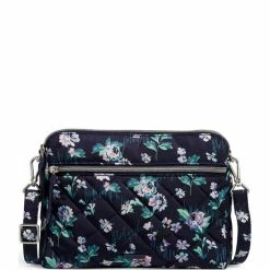 Wholesale 🌟 Vera Bradley Performance Twill Collection Triple Compartment Floral Crossbody Bag Navy Garden 😍