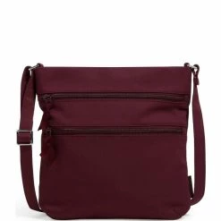 Best Pirce 🌟 Vera Bradley Recycled Cotton Triple Zip Hipster Crossbody Bag Mulled Wine 🛒