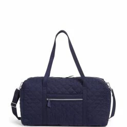 Hot Sale 😀 Vera Bradley Performance Twill Collection Large Quilted Travel Duffle Bag Classic Navy 🧨
