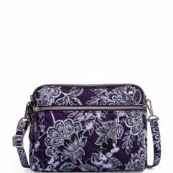 Cheapest 🧨 Vera Bradley Disney Collection Triple Compartment Crossbody Bag Mickey Minnie's Flirty Floral Tonal ⭐