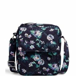 Best Sale 🔥 Vera Bradley Small Performance Floral Print Crossbody Bag Navy Garden ❤️