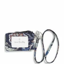 Flash Sale ✨ Vera Bradley Zip ID Navy Camo Floral Print Lanyard Java Navy Camo 🥰