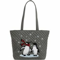 Cheapest ✔️ Vera Bradley Small Vera Embroidered Penguin Tote Bag Penguin Pair 👍