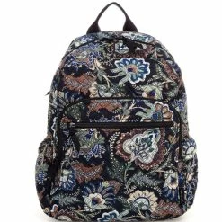 Cheap 💯 Vera Bradley Iconic Campus Floral Trolly Sleeve 🎒 Backpack Java Navy Camo 🔥