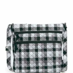 Cheapest 𧨠Vera Bradley Triple Zip Hipster Recycled Cotton Plaid Crossbody Bag Kingbird Plaid π