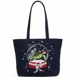Outlet 🤩 Vera Bradley Small Vera Embroidered Turtle Tote Bag Santa Turtle 🎉