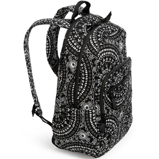 Cheapest 🔔 Vera Bradley Iconic Campus Bandana Print Trolley Sleeve 🎒 Backpack Black Bandana Medallion ⌛ - Image 3