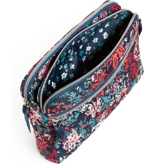 Budget ๐ Vera Bradley Performance Twill Collection Floral Triple Compartment Crossbody Bag Cabbage Rose Cabernet ๐ - Image 2