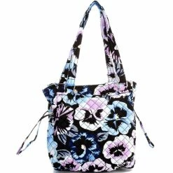 Wholesale ✔️ Vera Bradley Glenna Quilted Cotton Floral Satchel Bag Plum Pansies ❤️
