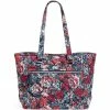 New 🧨 Vera Bradley Performance Twill Collection Floral Work Tote Bag Cabbage Rose Cabernet 🔔