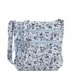 Cheap ✔️ Vera Bradley Triple Zip Hipster Perennials Gray Print Crossbody Bag 🔥