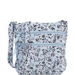 Cheap ✔️ Vera Bradley Triple Zip Hipster Perennials Gray Print Crossbody Bag 🔥