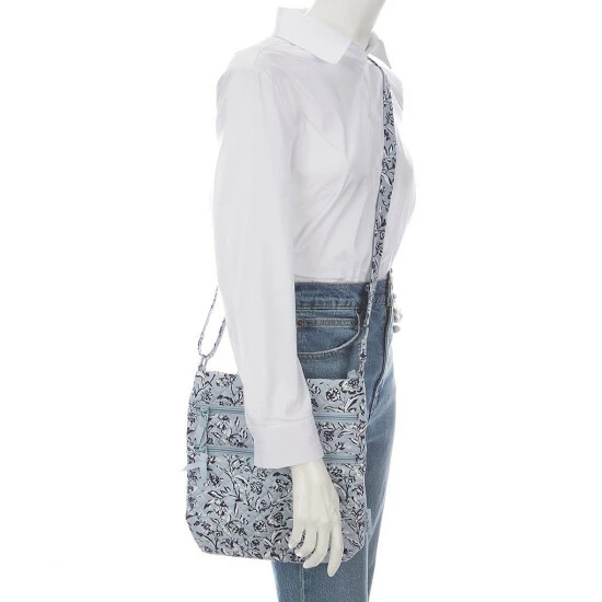 Cheap βοΈ Vera Bradley Triple Zip Hipster Perennials Gray Print Crossbody Bag π₯ - Image 4