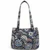 Outlet 🔥 Vera Bradley Multi-Compartment Navy Camo Floral Print Shoulder Bag Java Navy Camo 😀