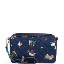 New โค๏ธ Vera Bradley RFID All In One Quilted Snow Globe Print Crossbody Bag Snow Globe Motifs ๐งจ