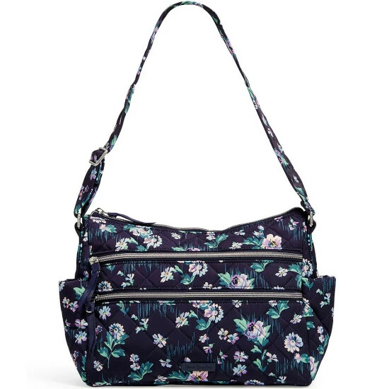 Wholesale ๐ Vera Bradley Triple Zip Floral Shoulder Bag Navy Garden ๐