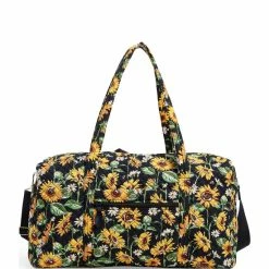 Outlet 💯 Vera Bradley Iconic Large Quilted Sunflower Travel Duffle Bag Sunflowers 😀