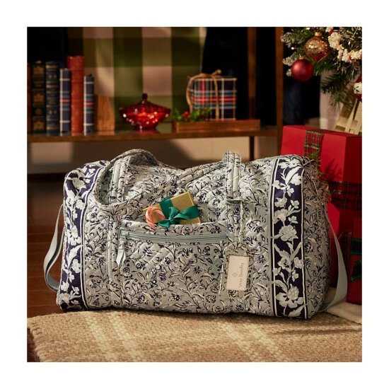 Flash Sale β Vera Bradley Perennials Gray Quilted Cotton Large Travel Duffle Bag π - Image 4