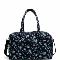 Coupon ⭐ Vera Bradley Large Travel Floral Duffle Bag Navy Garden 👍