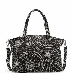 Best reviews of ✔️ Vera Bradley Bandana Print Pleated Multi-Strap Satchel Bag Black Bandana Medallion ✨