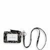 New 🔔 Vera Bradley Zip ID Bandana Print Lanyard Black Bandana Medallion 🎉